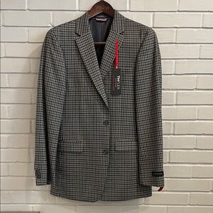 Tommy Hilfiger Men's Checkered Blazer in Gray and Navy
